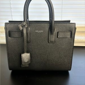 YVES SAINT LAURENT SAC DE JOUR NANO IN GRAINED LEATHER